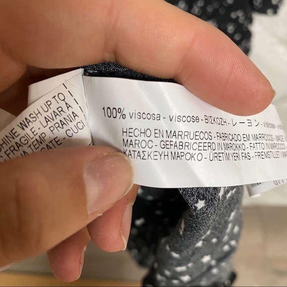 Zara | Black Star Print Ruffle Mini Dress Size Sm - Picture 12 of 15